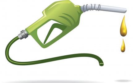 Drawing of gas pump nozzle dripping gas.