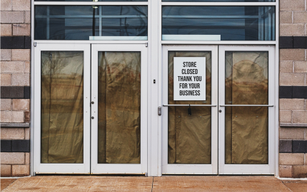 Store Closure with Sign in Window