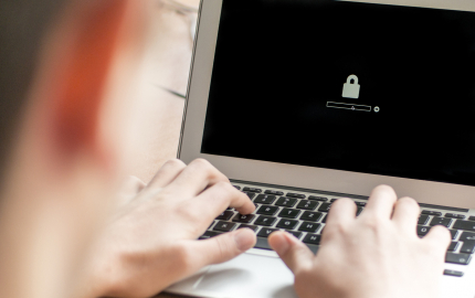Computer screen with password