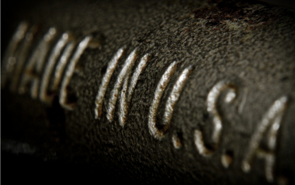 Made in USA stamped in metal