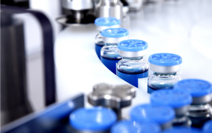 A production line for filling medicines