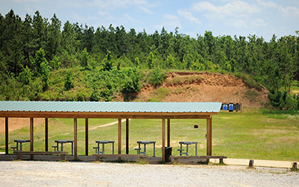 An empty shooting range.