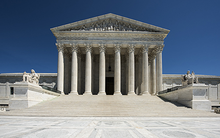 The front of the U.S. Supreme court.