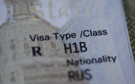Close up view of a Visa that shows the type, class, and nationality.